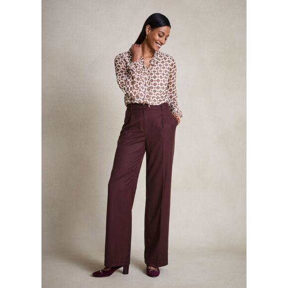 Talbots 2023 Ruffle Neck Blouse in Ditsy Medallion Metallic Sheer Sleeve Gold L - Picture 2 of 7